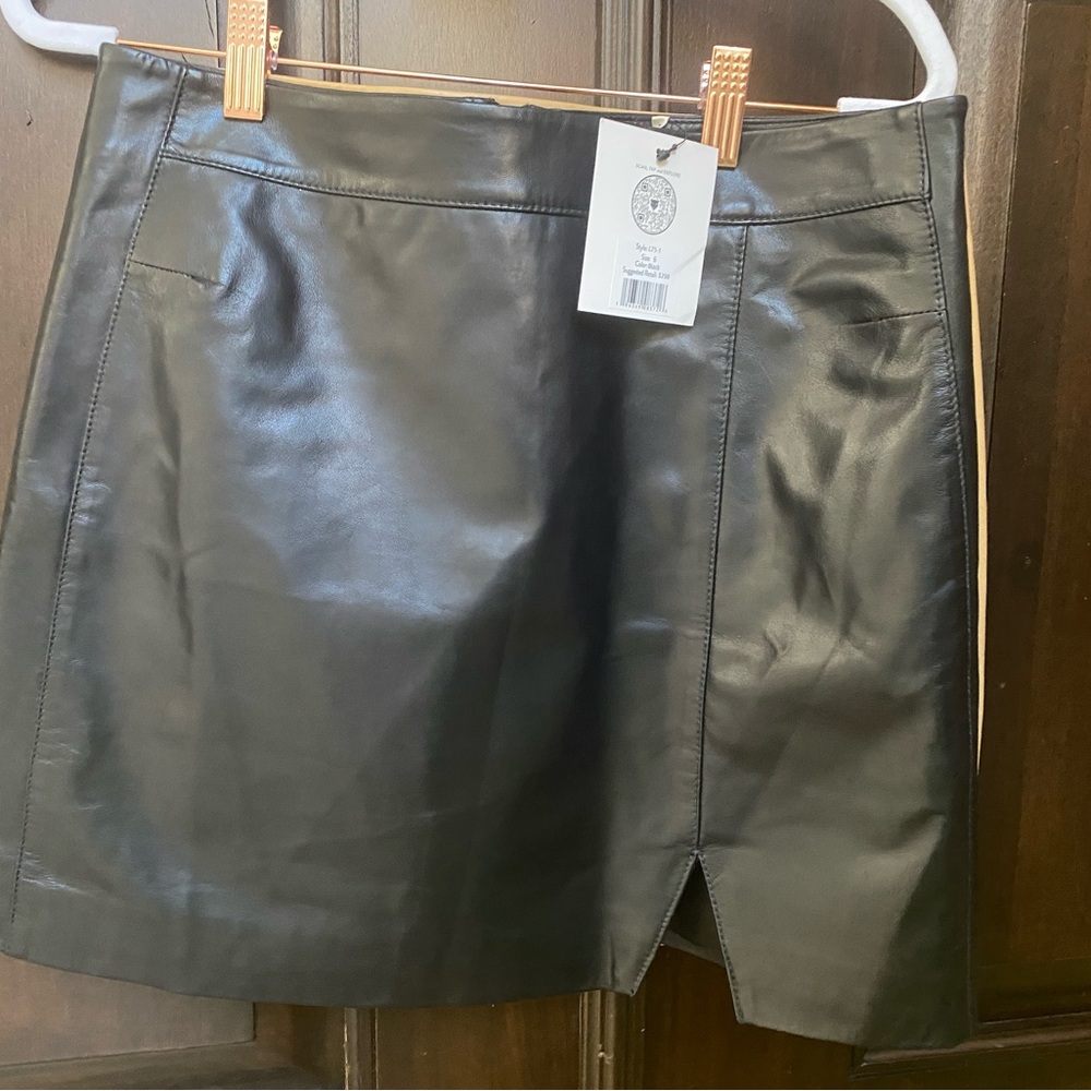 Two 100% lambskin leather mini skirt in size 6